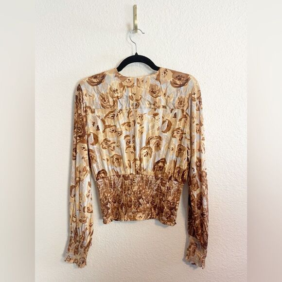 Anthropologie Tiny Valentina Long Sleeve Floral Printed Surplice Top. NWT small - Picture 5 of 9